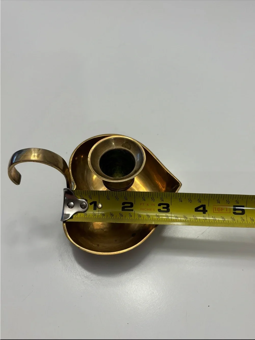 Vintage brass heart shaped candlestick holder